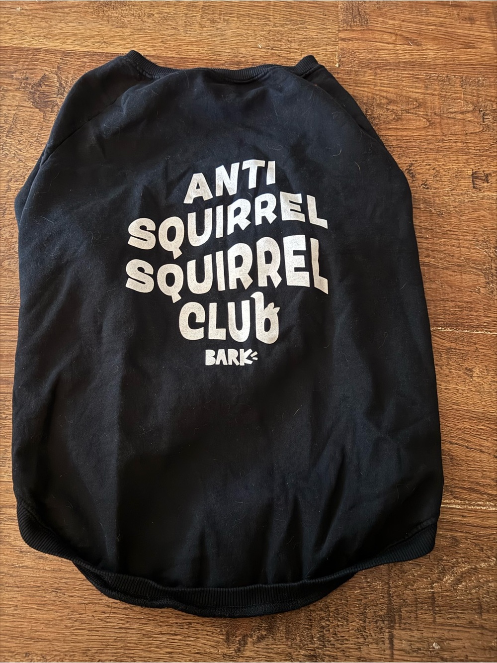 Anti Squirrel Club Dog Shirt BARK box L dog sweatshirt NEW
